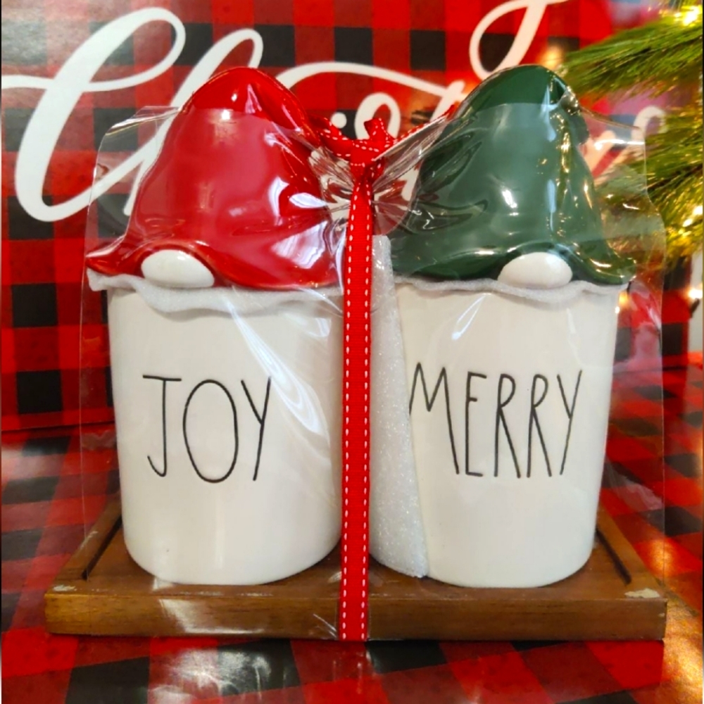 Rae Dunn Merry & Joy Gnome Canister Set 🎄🎅